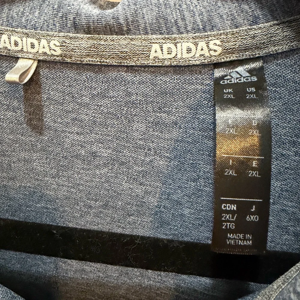 Men’s Adidas BlueGray Polo Short Sleeved 2XL Pre Owned Great Shape